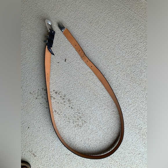 Vintage BRIGHTON ONYX Croc Embossed Leather Buckle Black Women’s Belt Size 42 - Picture 15 of 16